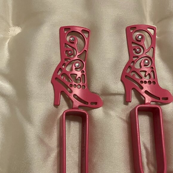 Women's Boot Stand Clip Holder Pink with Rhinestones - Picture 2 of 3